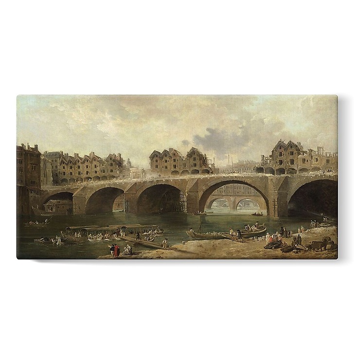 Demolition of the houses of the Notre-Dame Bridge, 1786 (stretched canvas)