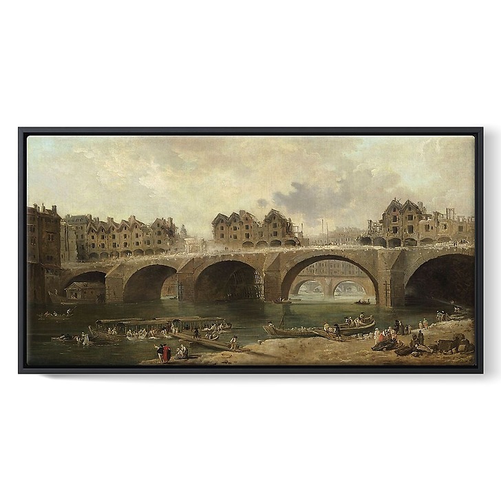 Démolition des maisons du pont Notre-Dame, en 1786 (toiles encadrées)