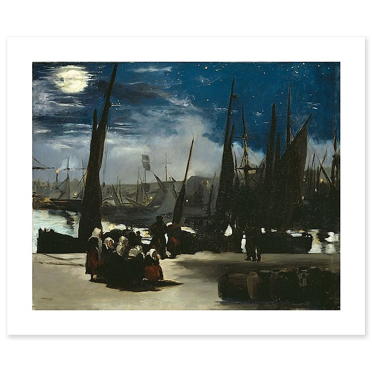 Clair de lune sur le port de Boulogne (détail) (toiles sans cadre)