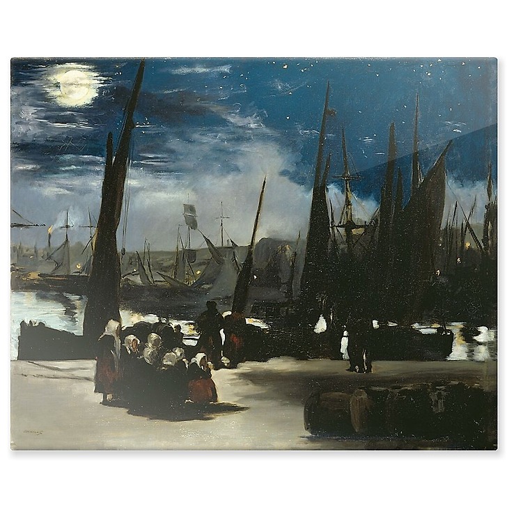 Clair de lune sur le port de Boulogne (détail) (panneaux aluminium)