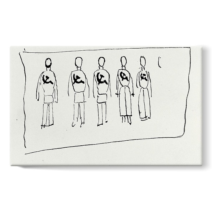 Cinq personnages à la faucille et au marteau (toiles sur châssis)