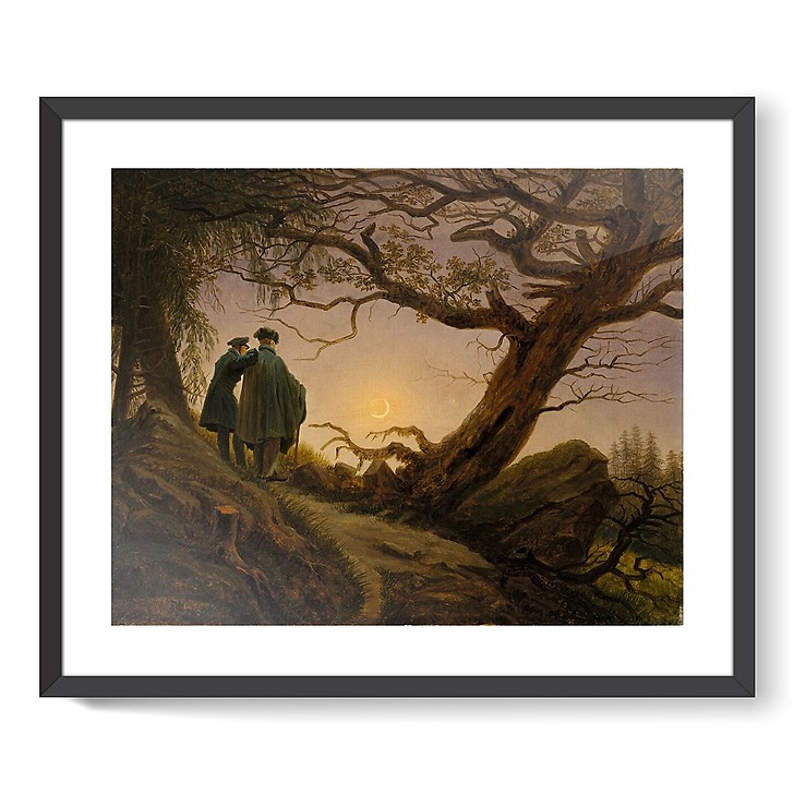 Deux hommes contemplant la Lune (framed art prints)