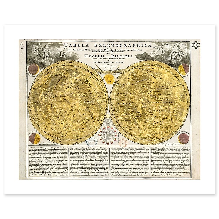 Carte de la Lune : Tabula selenographica (art prints)
