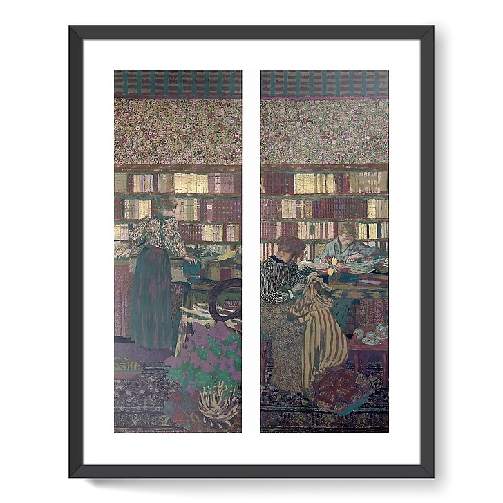 La bibliothèque et La table de travail (affiches d'art encadrées)