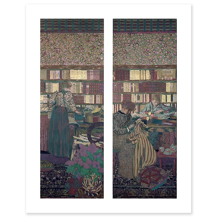 La bibliothèque et La table de travail (toiles sans cadre)