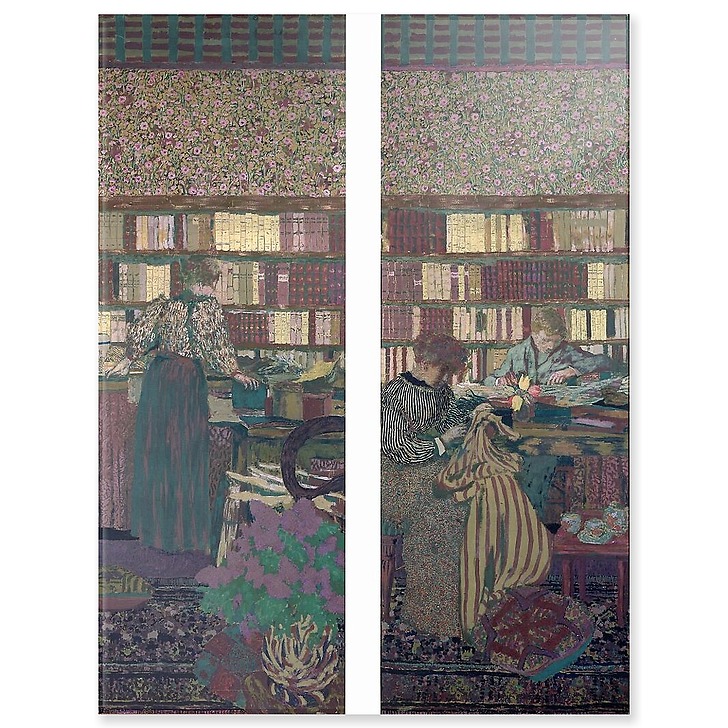 La bibliothèque et La table de travail (panneaux acryliques)