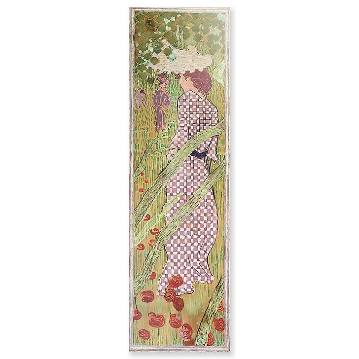 Femmes au jardin : Femme à la robe quadrillée (panneaux acryliques)