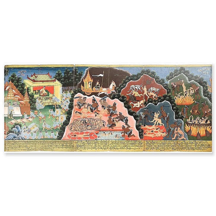 Nemi Jataka (détail) (acrylic panels)