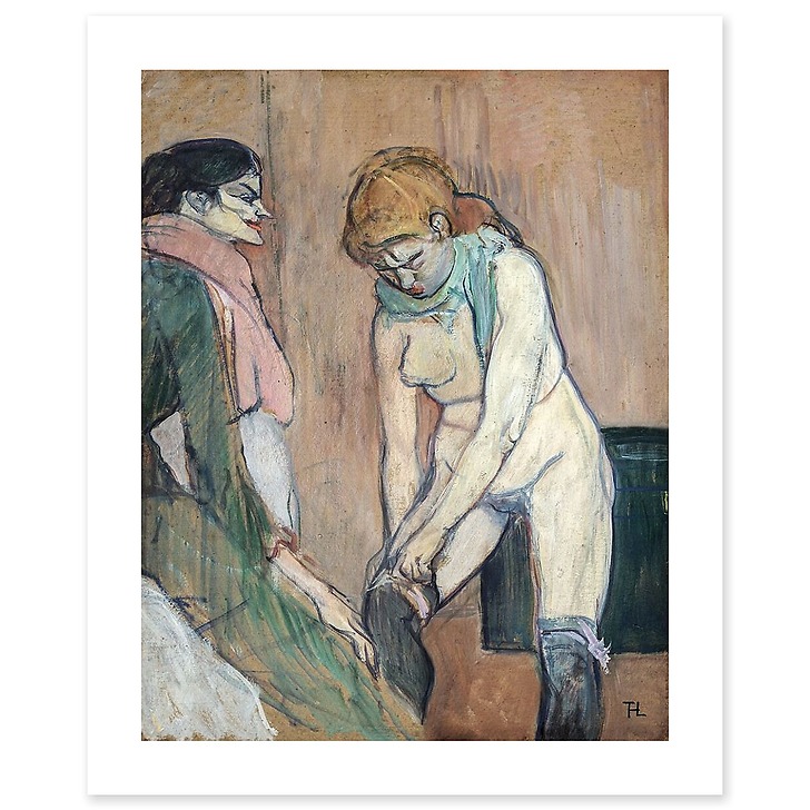 Femme tirant son bas, vers 1893-1894 (toiles sans cadre)