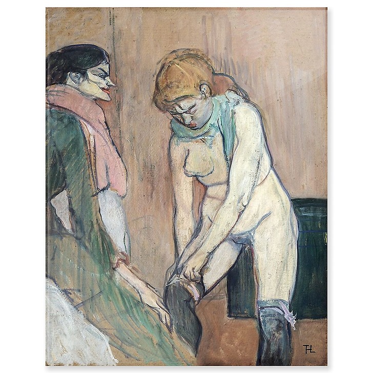 Femme tirant son bas, vers 1893-1894 (panneaux acryliques)