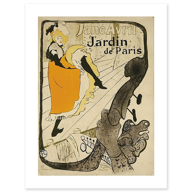 Jane Avril au Jardin de Paris (2e état) (canvas without frame)