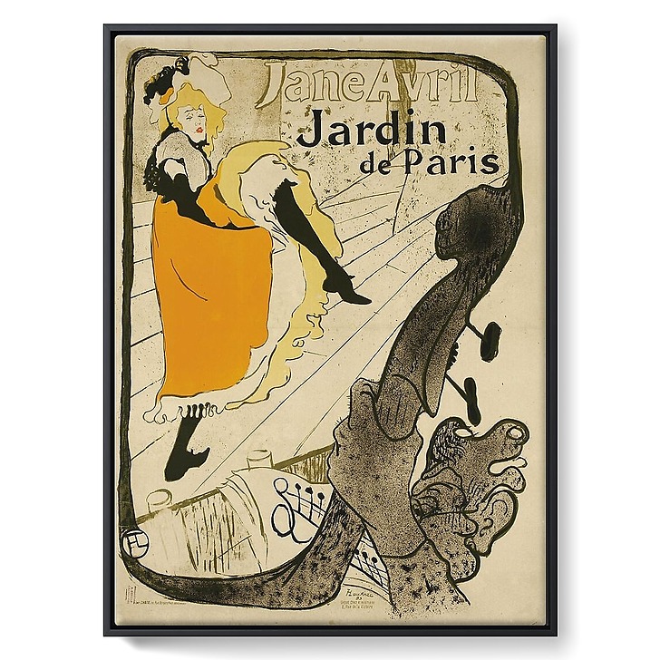 Jane Avril au Jardin de Paris (2e état) (framed canvas)