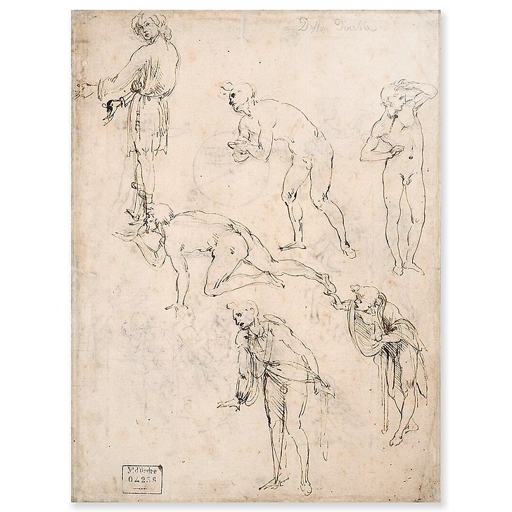 Études de personnages pour l'Adoration des Mages, vers 1480-1481 (acrylic panels)