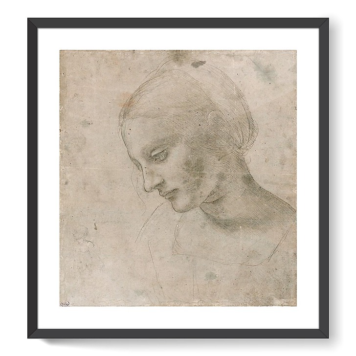 Tête de femme et croquis d'homme (framed art prints)