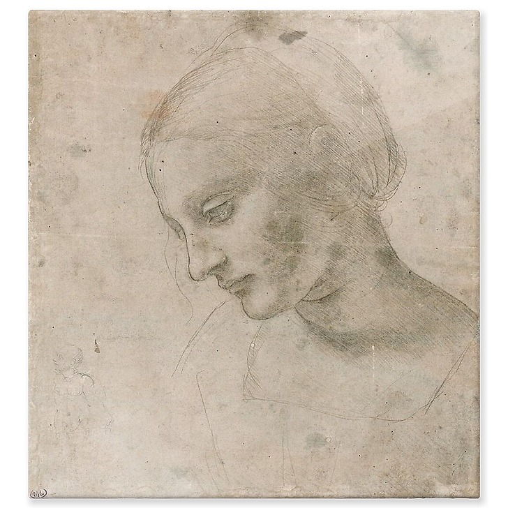Tête de femme et croquis d'homme (aluminium panels)