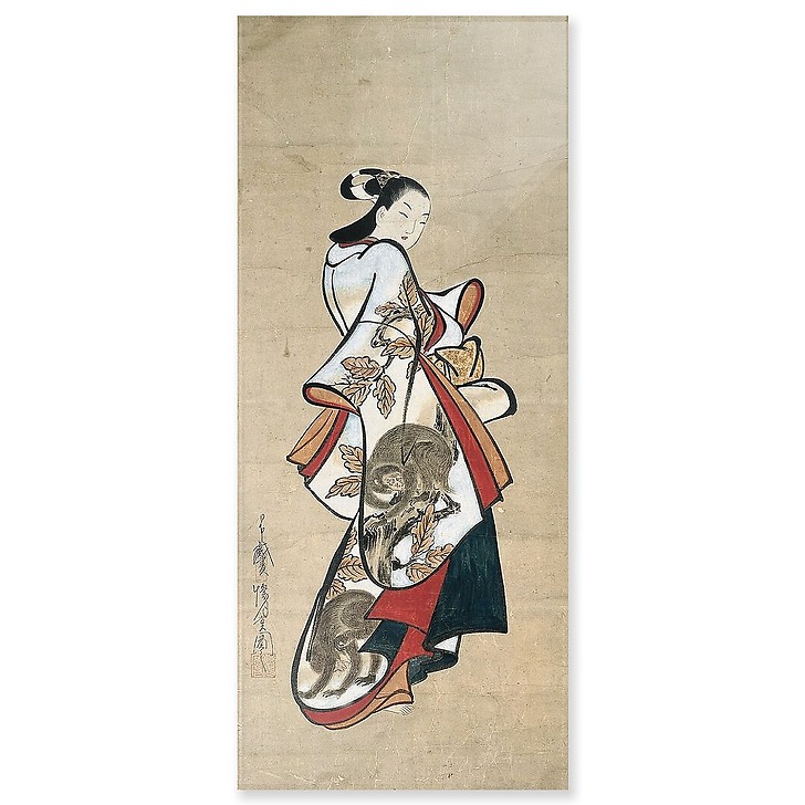 Portrait d'une courtisane paradant (panneaux acryliques)