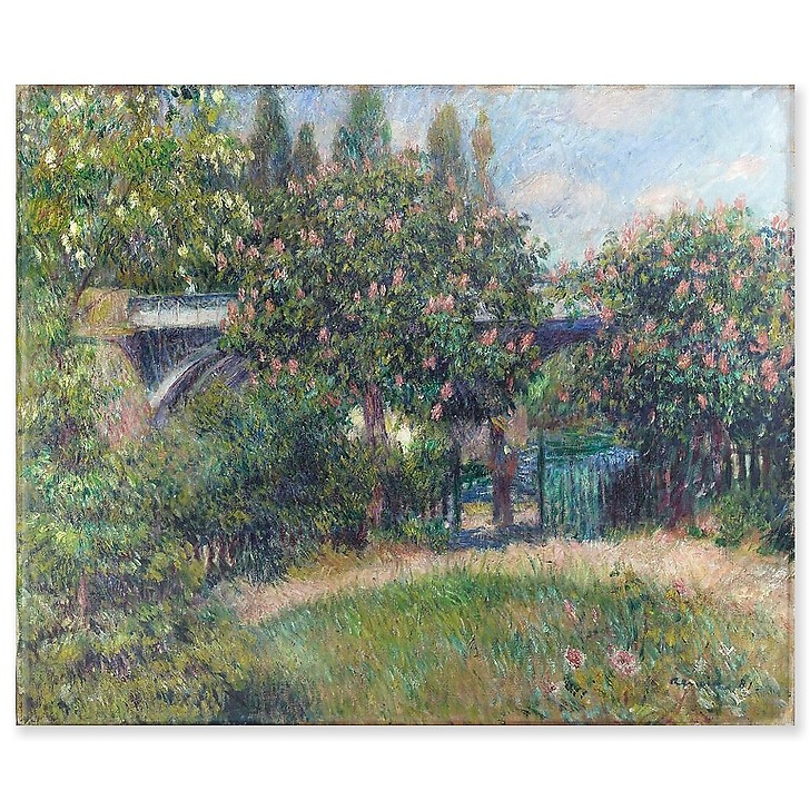 Pont du chemin de fer à Chatou ou Les Marronniers roses (acrylic panels)