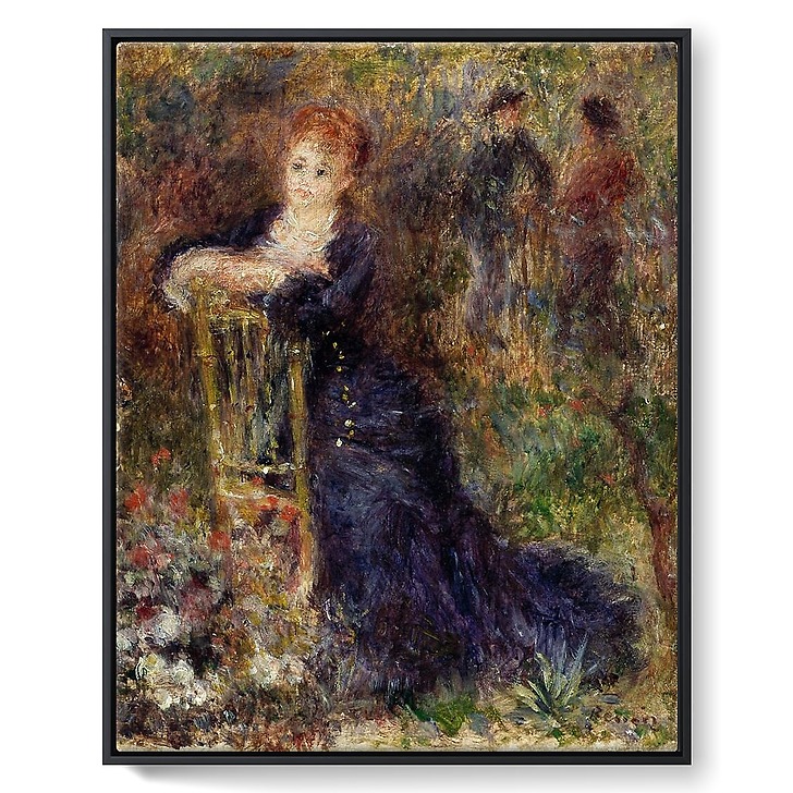 Jeune femme assise dans un jardin (toiles encadrées)