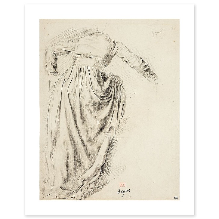 Étude de draperie d'une femme de dos, montant dans un char, étude pour Sémiramis construisant Babylone (canvas without frame)