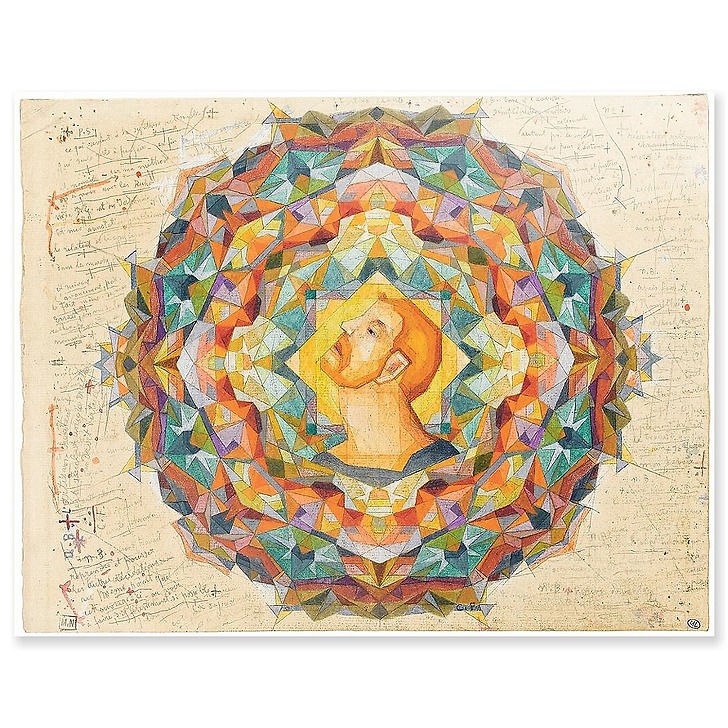 Notations chromatiques : tête d'homme roux (acrylic panels)