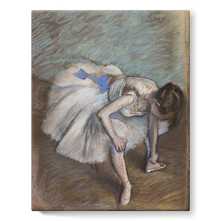 Danseuse assise se massant le pied (stretched canvas)
