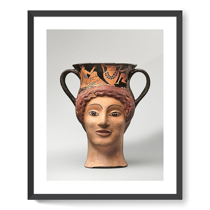 Canthare-vase plastique en forme de tête de femme à figures rouges (framed art prints)