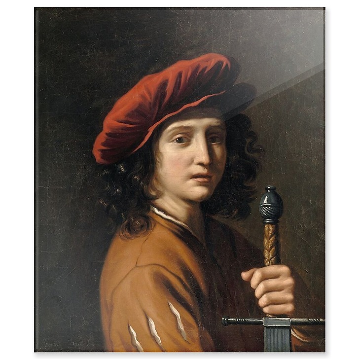 Jeune homme tenant une épée (panneaux acryliques)