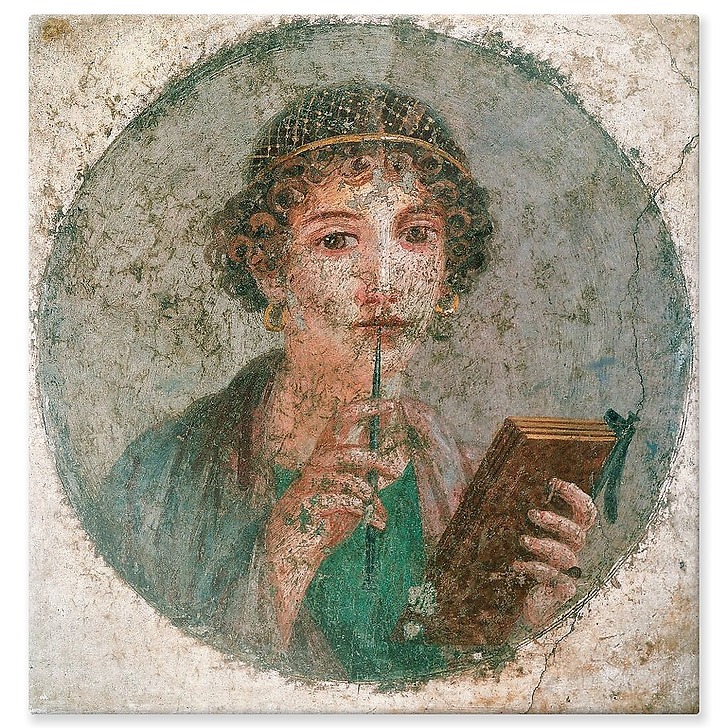 Portrait de jeune femme, dite Sappho, 55-79 après J.-C. (panneaux aluminium)