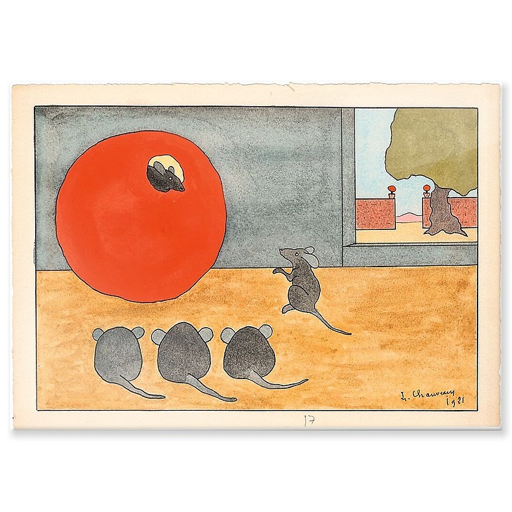 Fables de La Fontaine, « Le rat qui s'est retiré du monde », 1921 (panneaux aluminium)