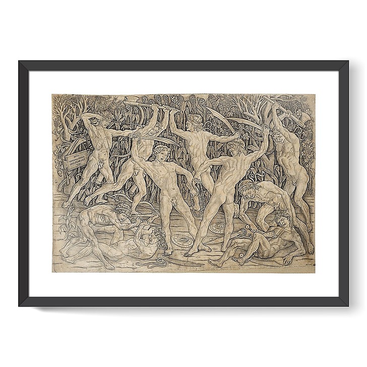Bataille de dix hommes nus (affiches d'art encadrées)