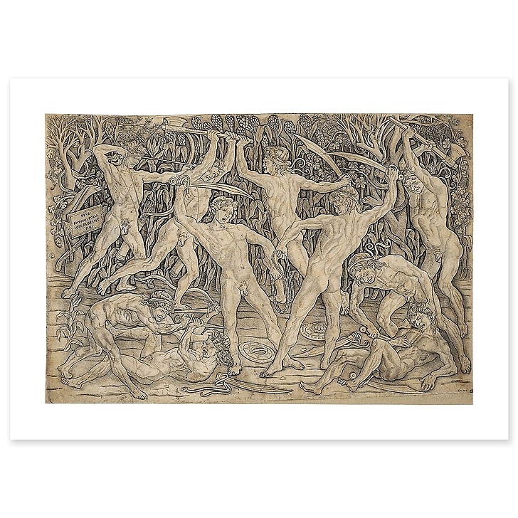 Bataille de dix hommes nus (toiles sans cadre)