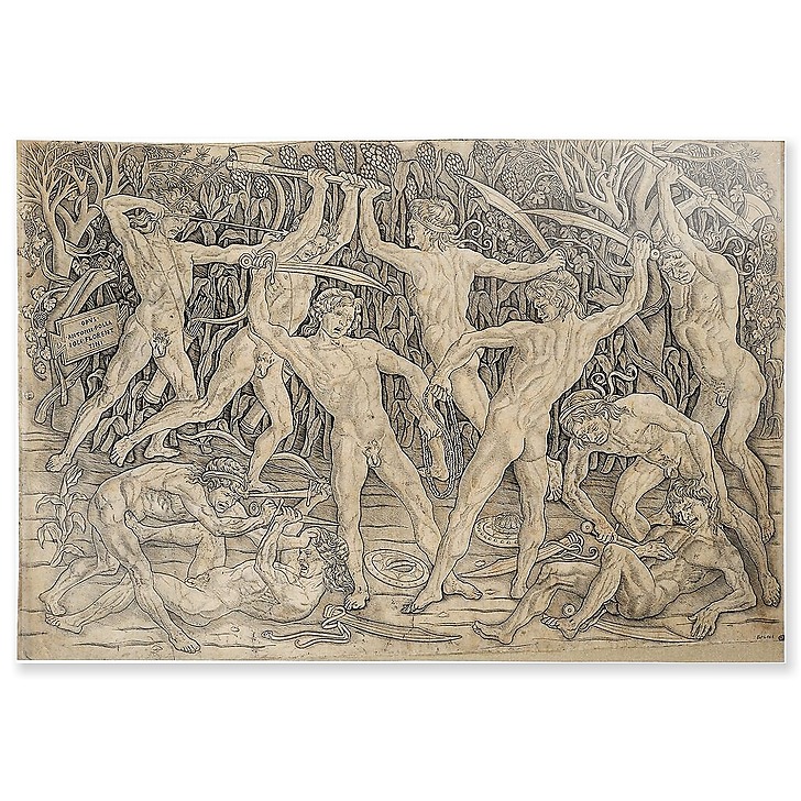 Bataille de dix hommes nus (panneaux acryliques)
