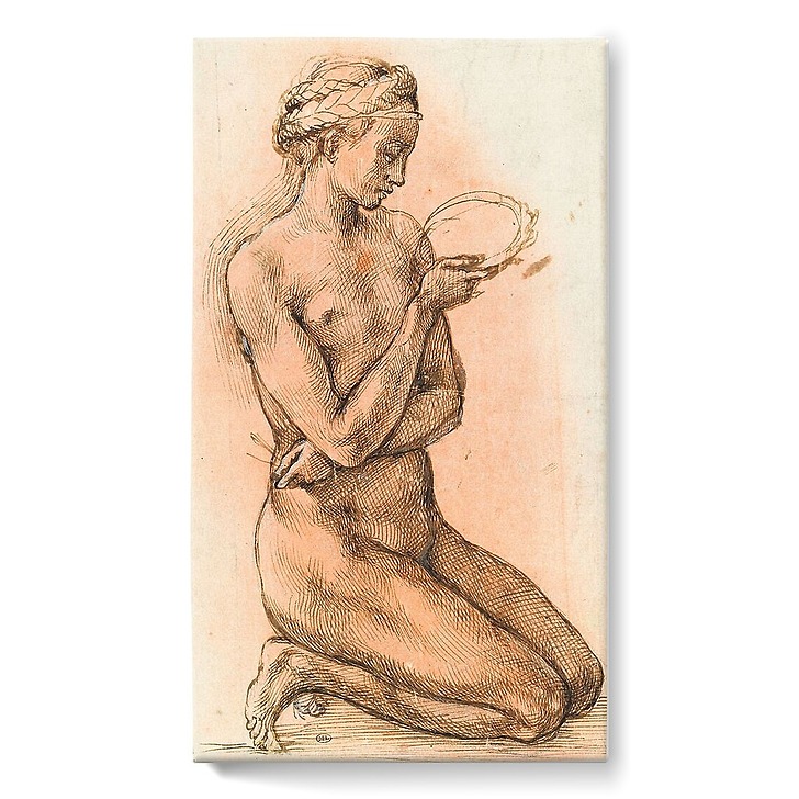 Marie Madeleine (') tenant la couronne d'épines et les clous de la Crucifixion (toiles sur châssis)
