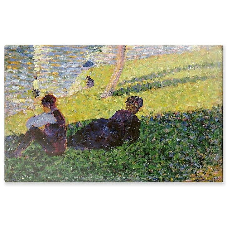 Paysage, homme assis, femme étendue, étude pour Un dimanche après-midi à l’île de la Grande Jatte (aluminium panels)