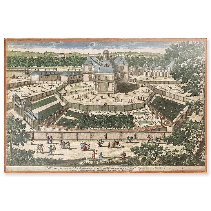 Vue et perspective du salon de la Ménagerie de Versailles (acrylic panels)