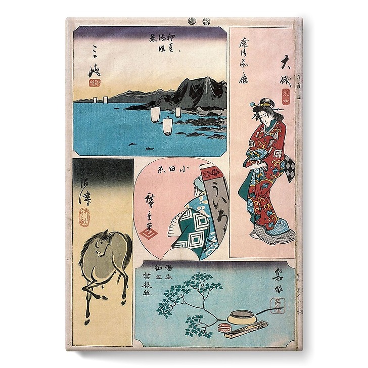 9ème vue : Oïso, 10ème vue : Odawara, 11ème vue : Hakone ; 12ème vue : Numazu (stretched canvas)