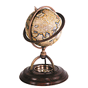 Globe Terrestre avec boussole séche sur socle