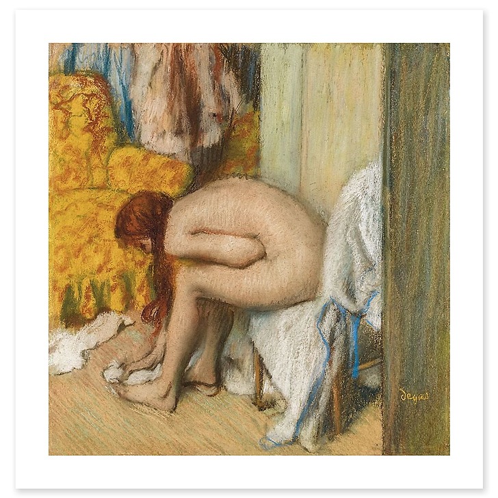 Femme à sa toilette s’essuyant le pied gauche (détail) (art prints)