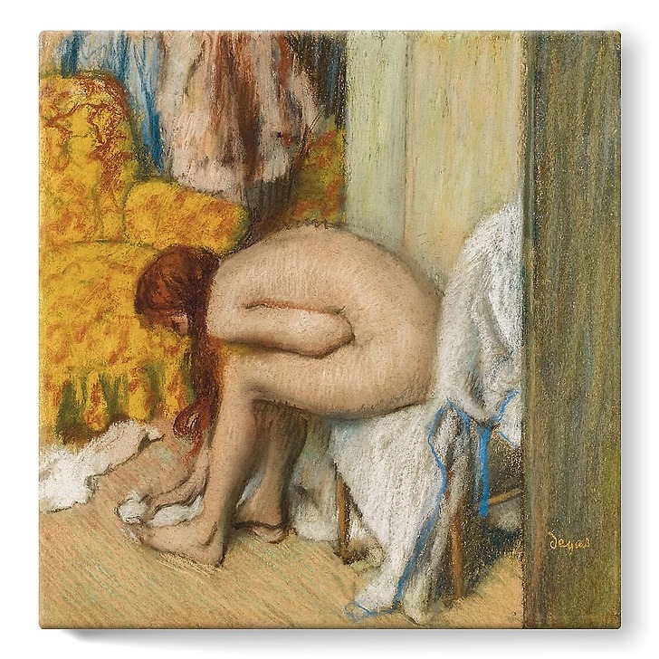 Femme à sa toilette s’essuyant le pied gauche (détail) (stretched canvas)