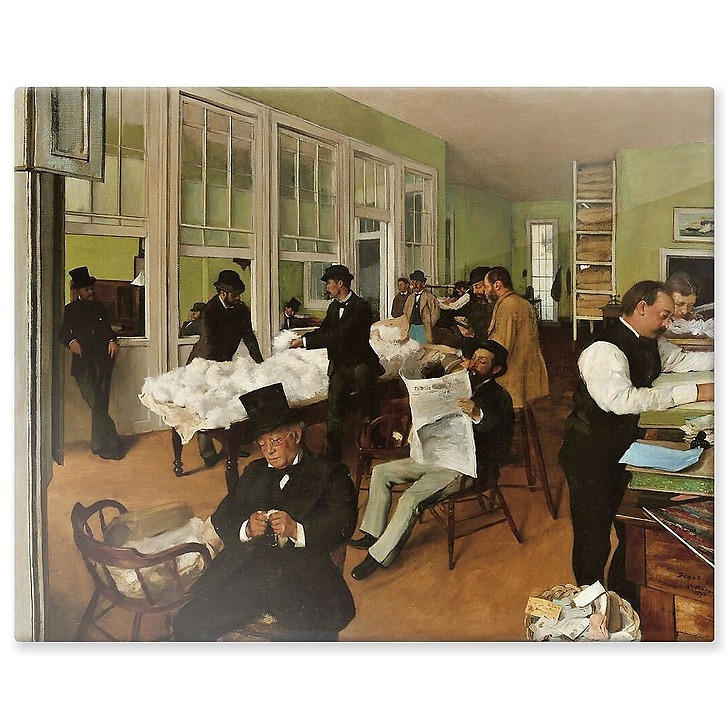 Portraits dans un bureau (Nouvelle-Orléans) [dit aussi Un bureau de coton à La Nouvelle-Orléans] (détail), (aluminium panels)