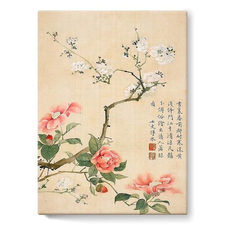 Album illustré de dix feuillets : Fleurs et insectes, dynastie Qing (stretched canvas)