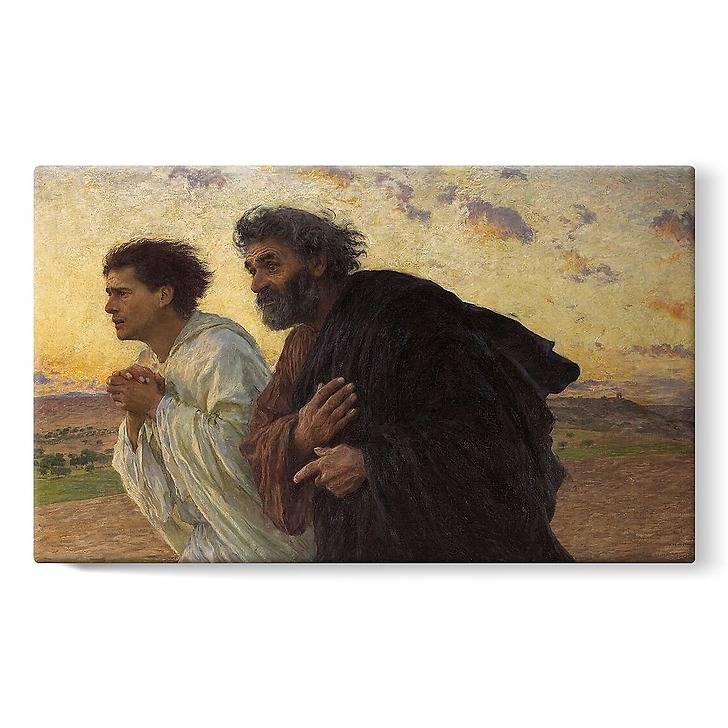 Les disciples Pierre et Jean courant au sépulcre le matin de la Résurrection (stretched canvas)