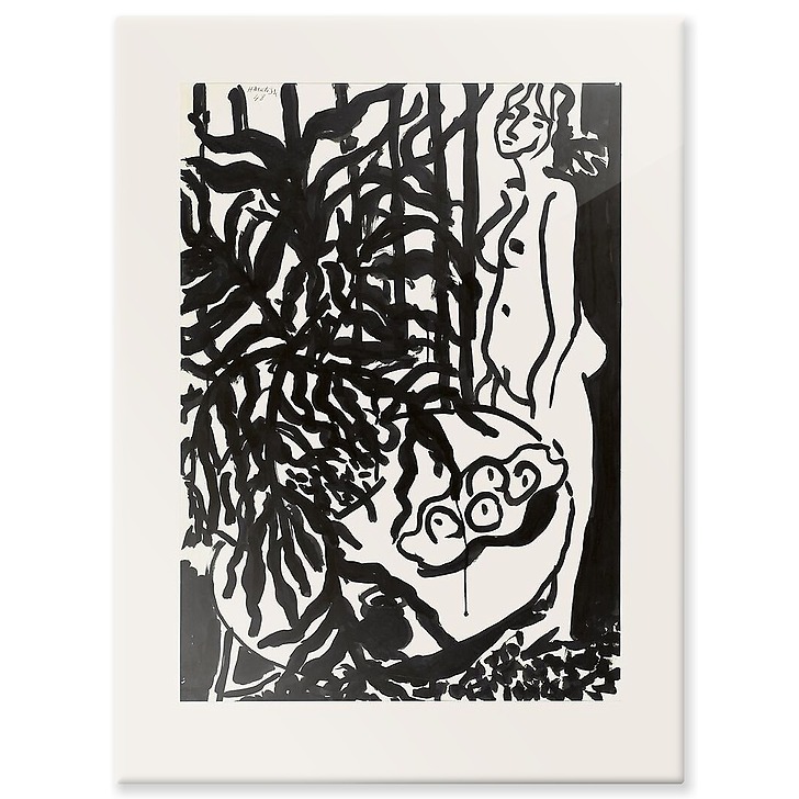 Nu debout, fougère noire (aluminium panels)