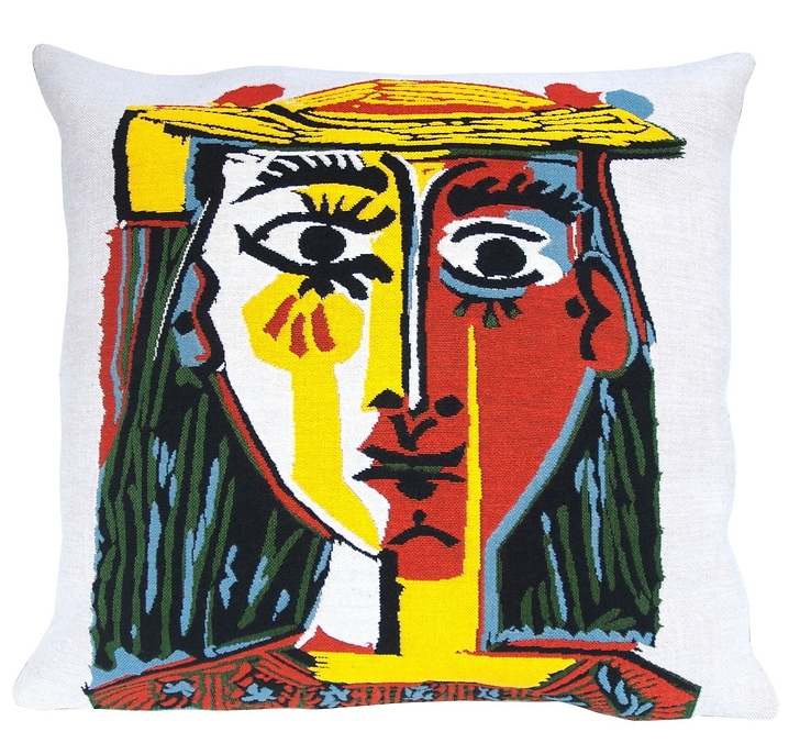 JULES PANSU Picasso クッションカバー Picasso Cushion cover Head of a woman with hat · Boutiques de musées