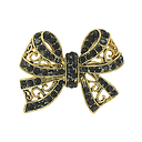 Broche Nœud strass noirs