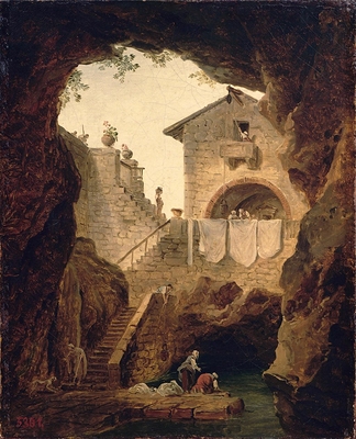 Washerwomen, the fountain under the cave