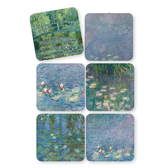 Set of 6 Water Lilies Cork coasters