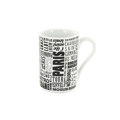 Tasse à expresso "Paris - Typo" Blanc