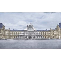 Le Louvre revu par JR, 20 juin 2016 © Pyramide, architecte I.M. Pei, musée du Louvre, Paris, France