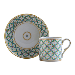 Tasse et soucoupe Quadrille vert